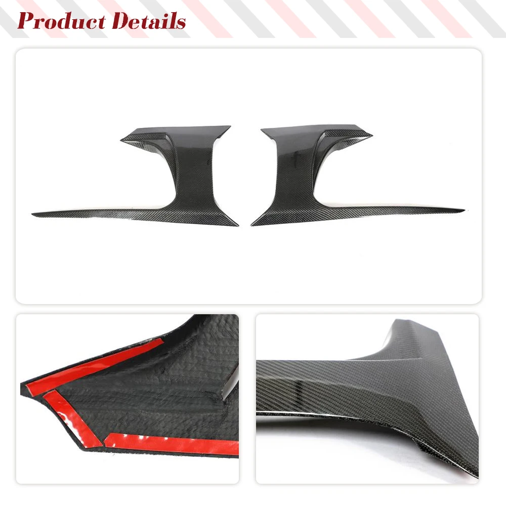 Trim Ventilasi Udara Bumper Depan Mobil Serat Karbon untuk Jaguar F-TYPE 2 Pintu 2017-2019 Penutup Asupan Saluran Udara Canard Depan Otomatis Mobil