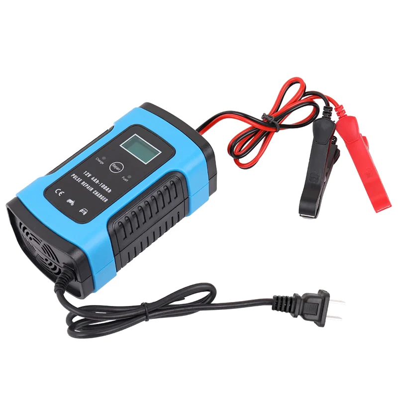 12V 6A Motorcycle Car Pulse Repair Charger with LCD Display Car Battery Starter Jump Power Booster Auto Pulse Repair Charger