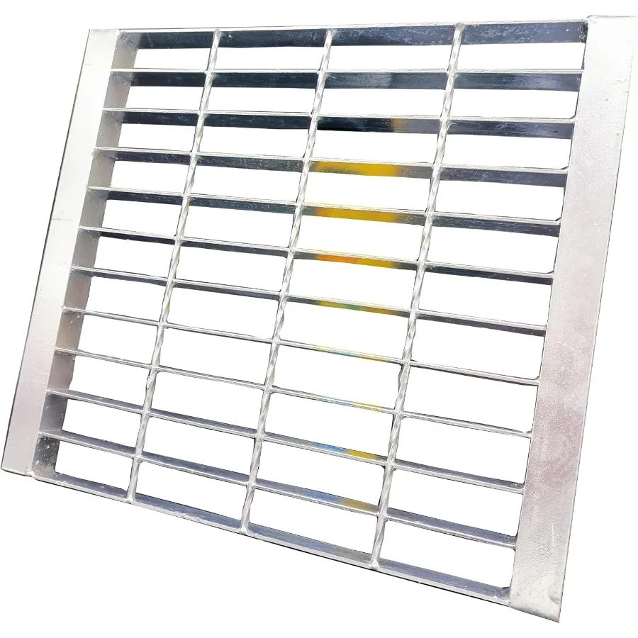 

Galvanized Steel Drain Grate with Base 16x16 Outdoor Drain Cover and Frame B Class Sewer Grate with Lip Durable Heavy Duty Chan