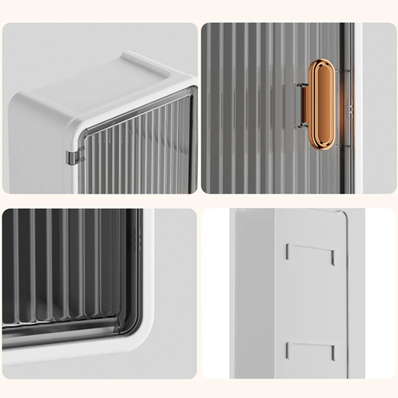 Настенная полка для ванной комнаты с водонепроницаемой коробкой для салфеток, многофункциональная полка для хранения туалетных принадлежностей, органайзер для шампуня