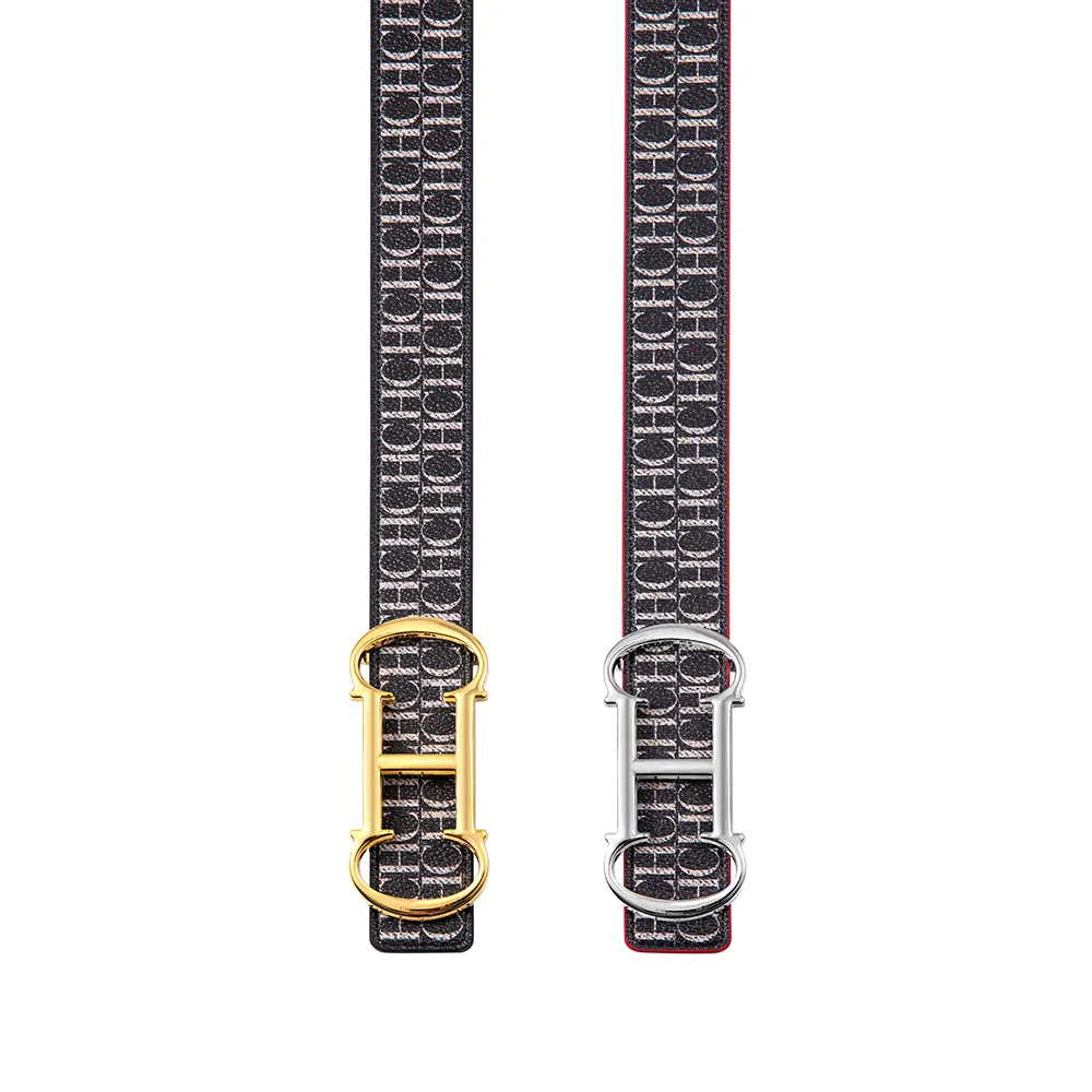 CH Elegant Women's Reversible Belt Gift Set By Luxury Designer Classic High Quality Alphabet Pattern Waist Belt