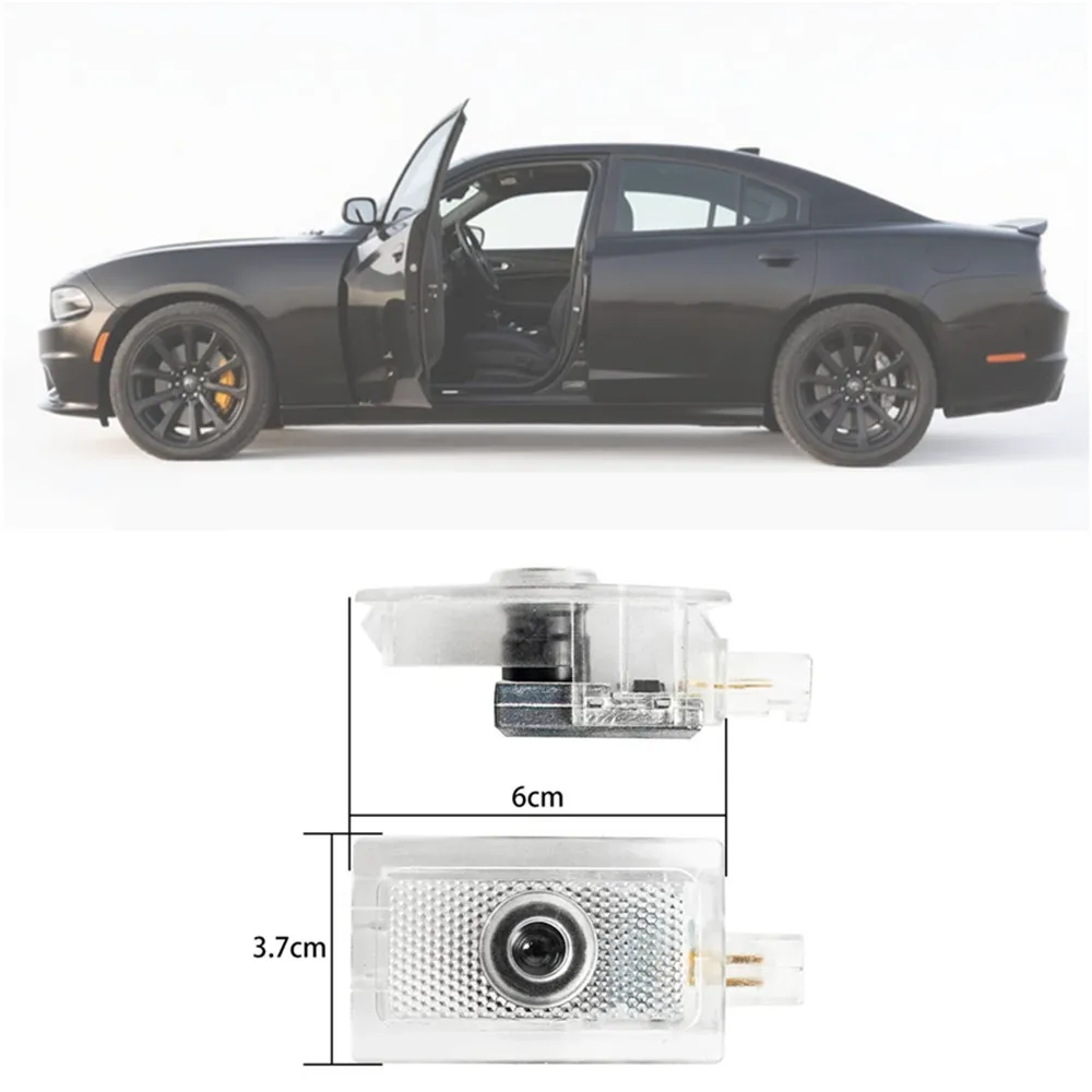 باب السيارة الإسقاط LED لمبة ملحقات السيارات مناسبة ل شاحن دودج 2006-2019-2021-2022-2024 المنتقم ماغنوم ترحيب ضوء 2X