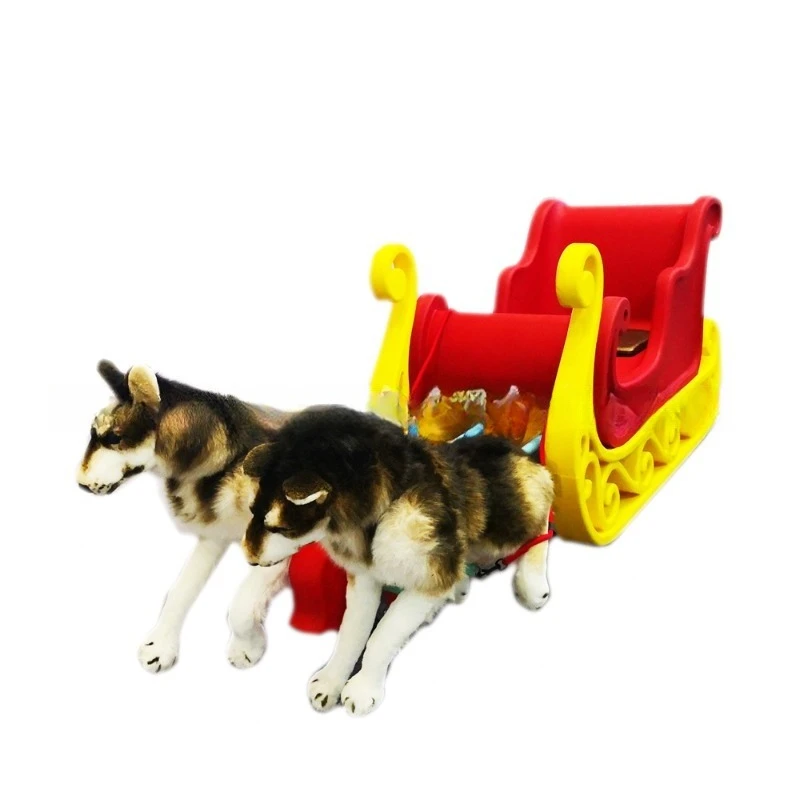 

Dog-pulled car sled model, electric, simulation, ice, ice and snow amusement