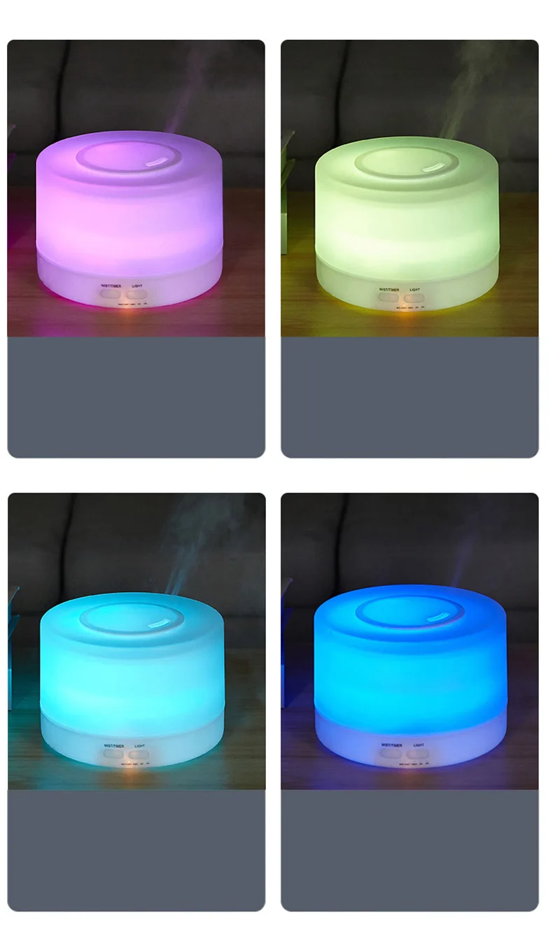 Difusor Aromatizador Ultrassônico 500ml 7 Cores LED Controle Remoto