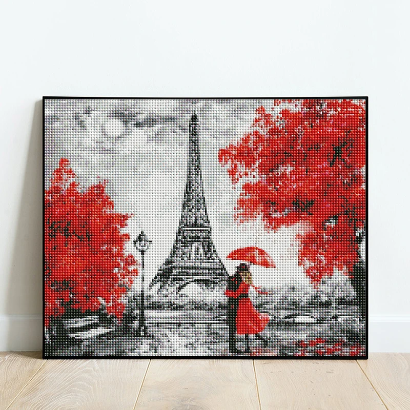 AB Diamond Painting Paris Eiffel Tower Landscape Scenery Full Square Round Diamond Embroidery Cross Stitch Diamond Mosaic Paint