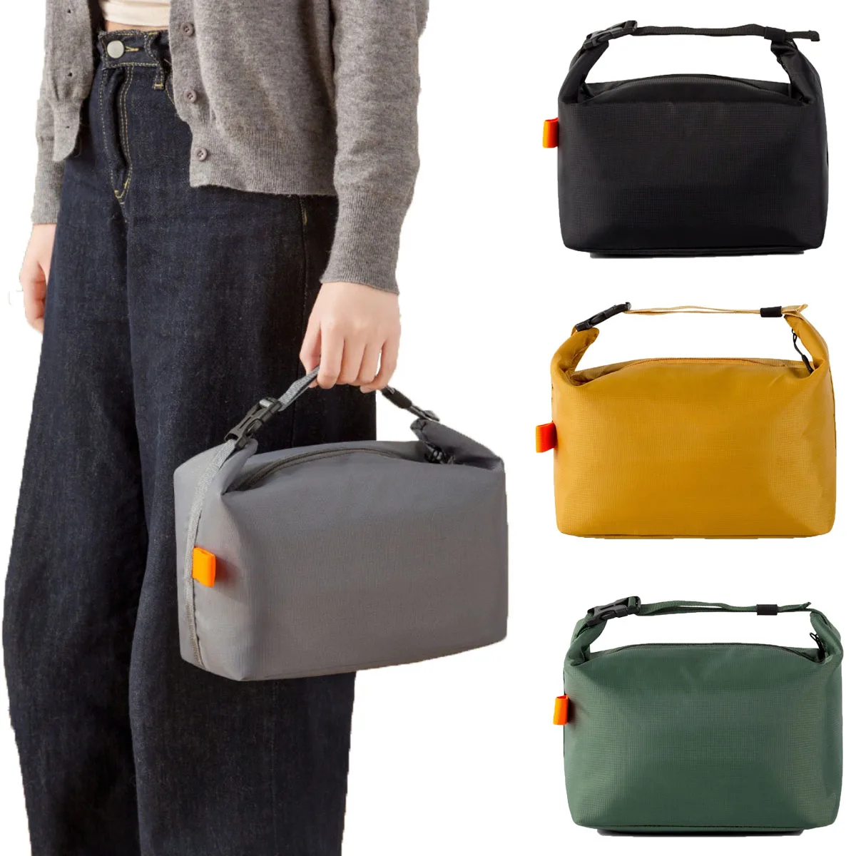 Modische und einfache isolierte Tasche für Büroangestellte, Lunchbox mit großem Fassungsvermögen, handtragende Bento-Tasche für Studenten