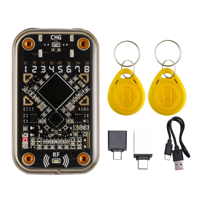 RFID Smart Chip Reader+2X5200 Keychain Chameleon Ultra Contactless Smart Card Emulator 125Khz 13.56Mhz Badge Decode