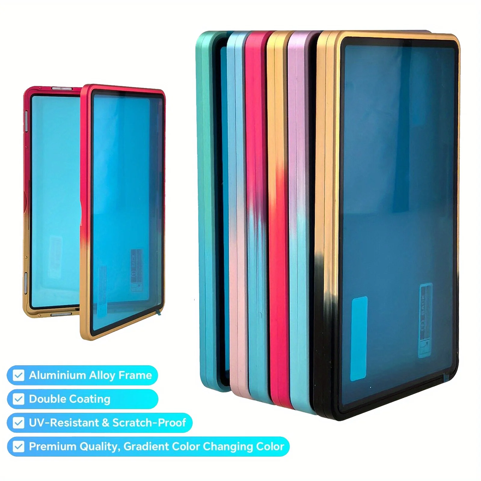 Multicolor Gradient Color Aluminum Alloy Trading Card Protect Holder, Metal Case For 35PT PSA-CGC Graded Card