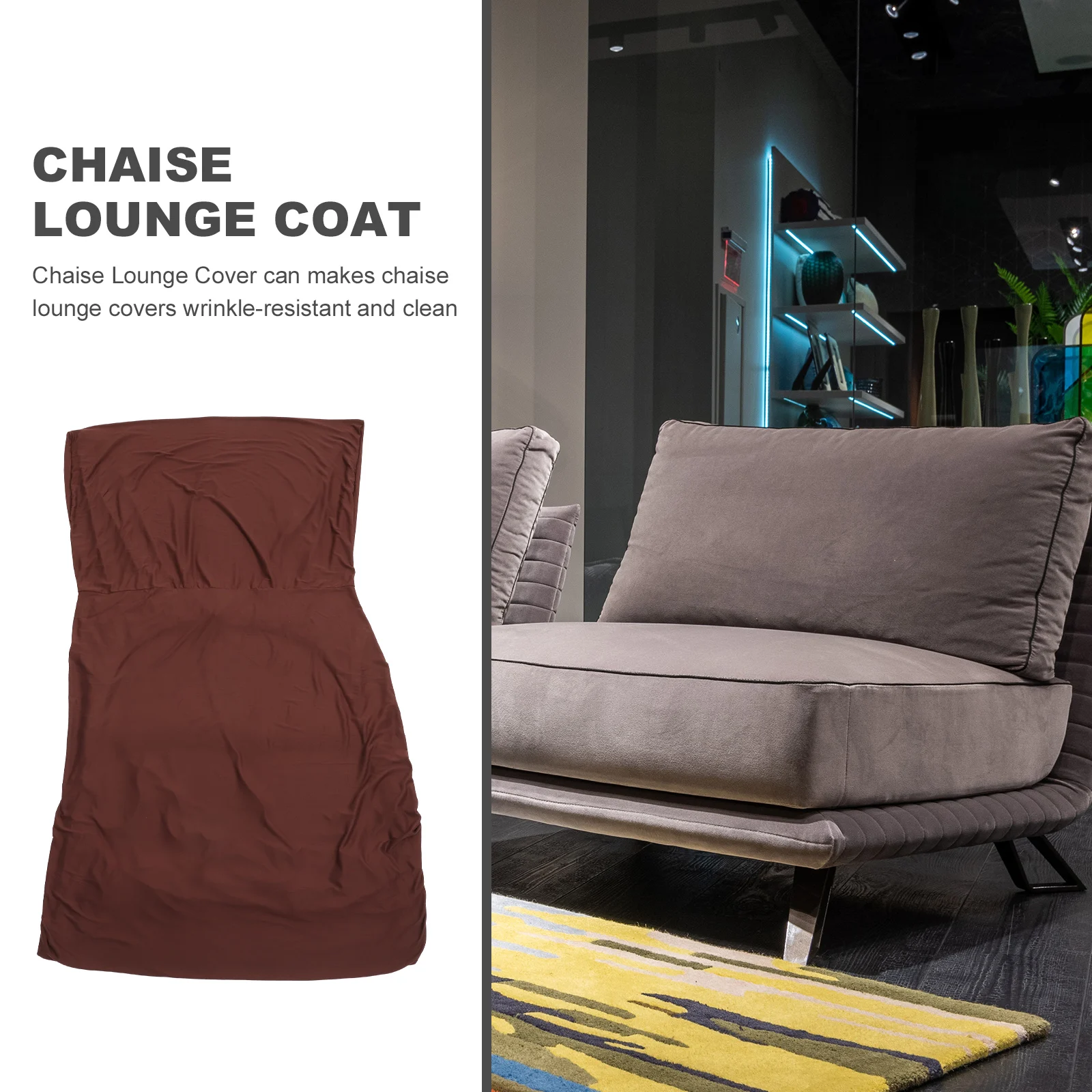 

Stretch Sofa Chaise Lounge Cover Black Solid Slipcover Couch Protector Home Furniture Decor High Wear Resistant Covers
