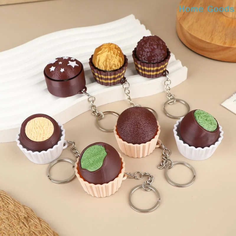 Mechanical Keyboard Chocolate Shape Keychain Fidget Toy for Anxiety Relief Adults Desk Decor Gift Portable Handheld Gadget