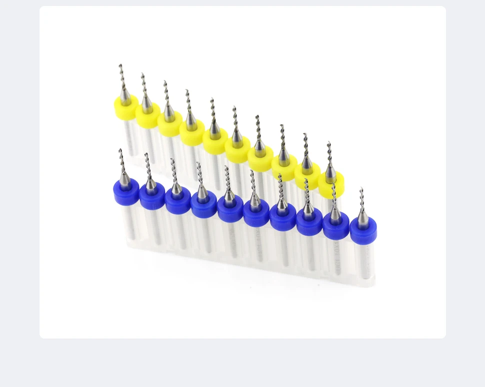 TOOLEYE 10pcs 0.1-1.0mm PCB Drill Bit Micro Carbide Drill Bit Printed Circuit Board Wood Modeling Mini CNC Metal Drill Bit Set