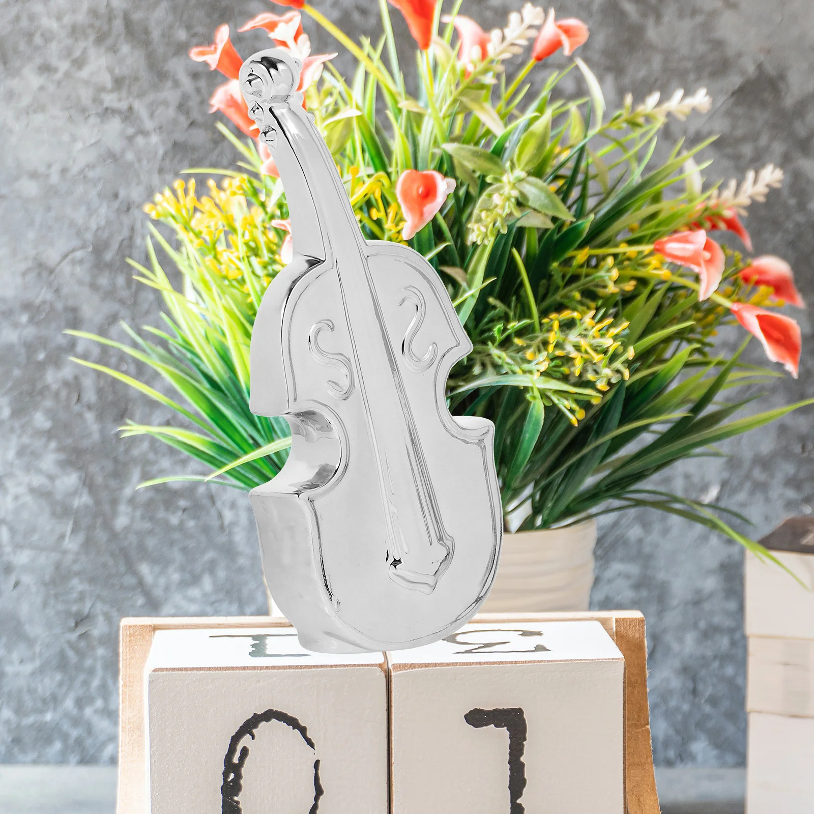 

Realistic Ceramic Cello Ornament Desktop Instrument Decor for Living Room Bedroom Restaurant Display Elegant Music Theme