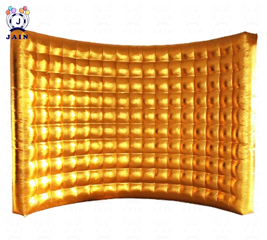 

Inflatable Golden Wall Selfie Photo Booth Backdrop, Photo Booth Enclosure Portable Photoshoot Background Gold Wall for Party