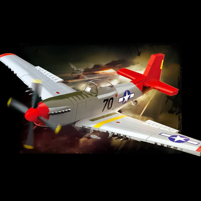 Yak-1 Fighter World War II aircraft old bomber assembled building blocks boy toy fighter 3D stereo model ornaments