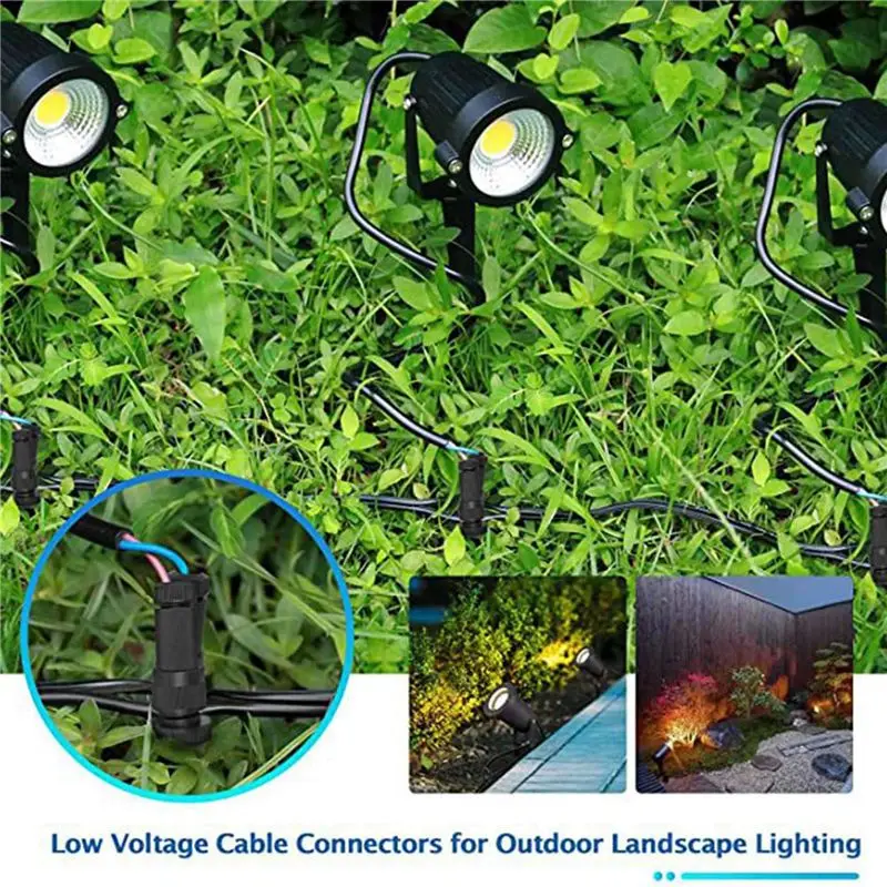 DT39 40 Pcs Low Voltage Wire Tap Connectors Waterproof 12-20 Gauge for Path Lights Spotlights Flood Lights Ground Lights