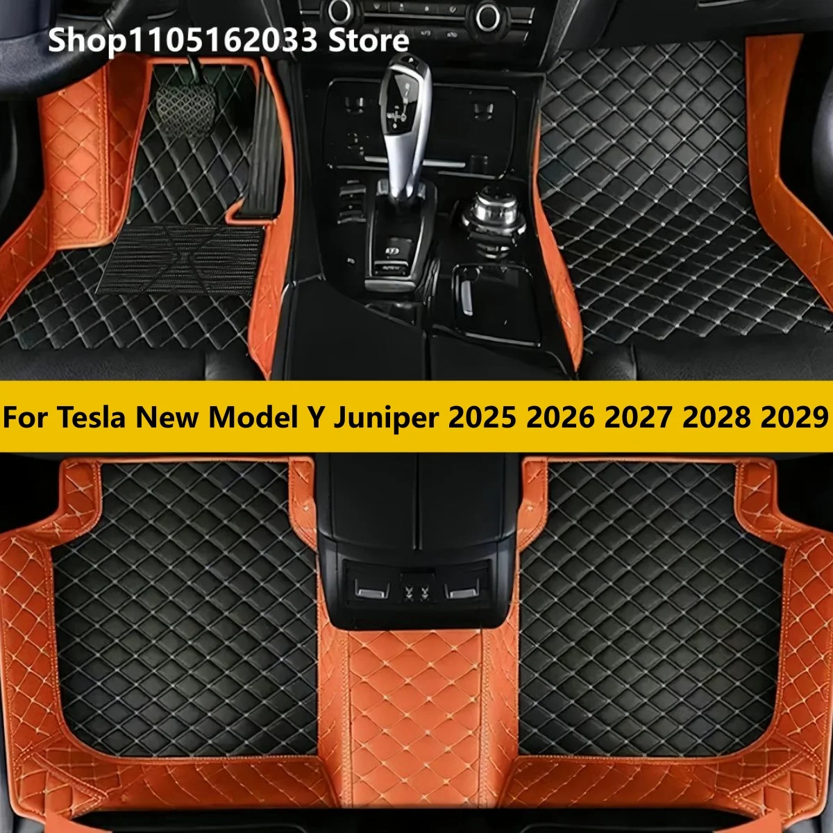 

Автомобильные коврики для Tesla New Model Y Juniper 2025 2026 2027 2028 2029 Автоматический передний и задний ряд Полный комплект ковров Коврики для ног Коврики