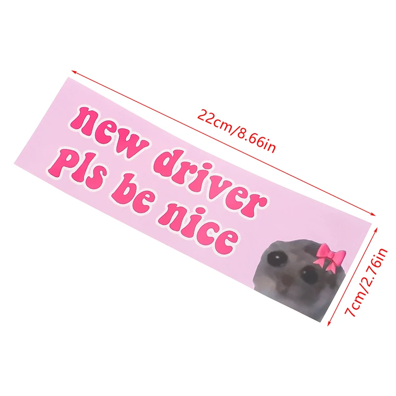 New Sad Cat Bestie Driver Please Be Nice Sticker Funny Meme StickerSelf Adhesive Learner Driver Sticker Car Accessories 1/10pcs