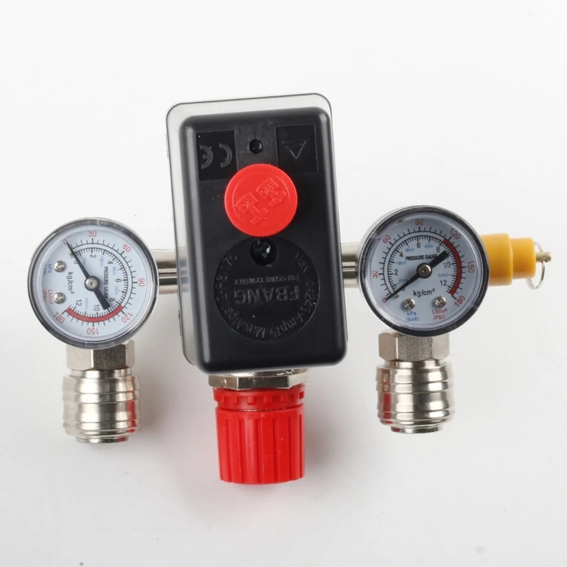 175psi Small Air Compressor Pressure Valve Switch Manifold Relief Regulator Gauges Bracket Manifold Part Assemblie Valve