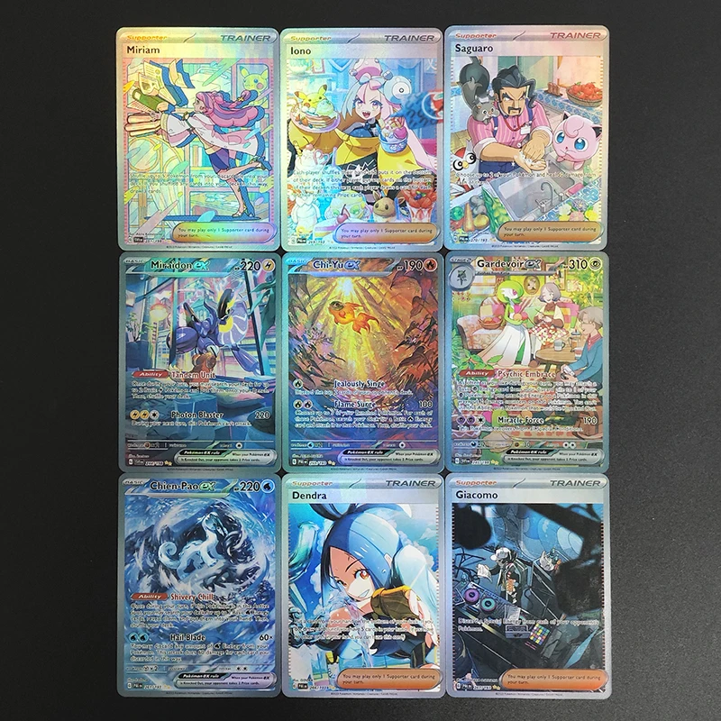

9 шт. DIY PTCG английский Gardevoir ex Miriam Iono Chi-Yu Dendra Chien-Pao Saguaro Paldea Evolved Hobby Collection игрушка-флеш-карта