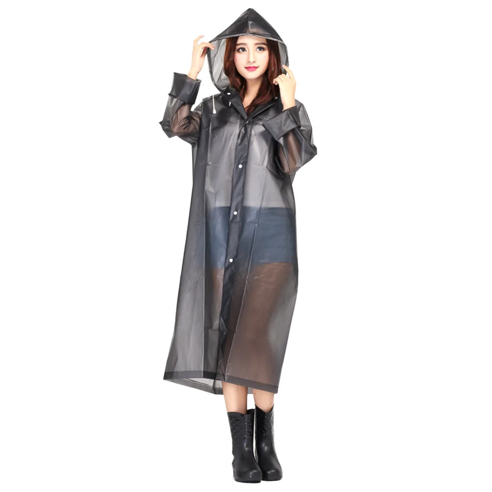

Thickened Eva Raincoat Waterproof Semitransparent Rainwear Lightweight Foldable Hooded Poncho For Outdoor Camping Hiking Riding