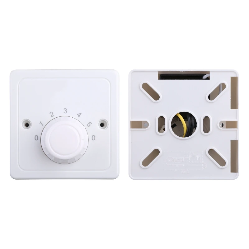 2023 New 220V Universal Adjustment Ceiling Fan Speed Control  Wall Button Dimmer  Five Gears Fan Speed Adjuster