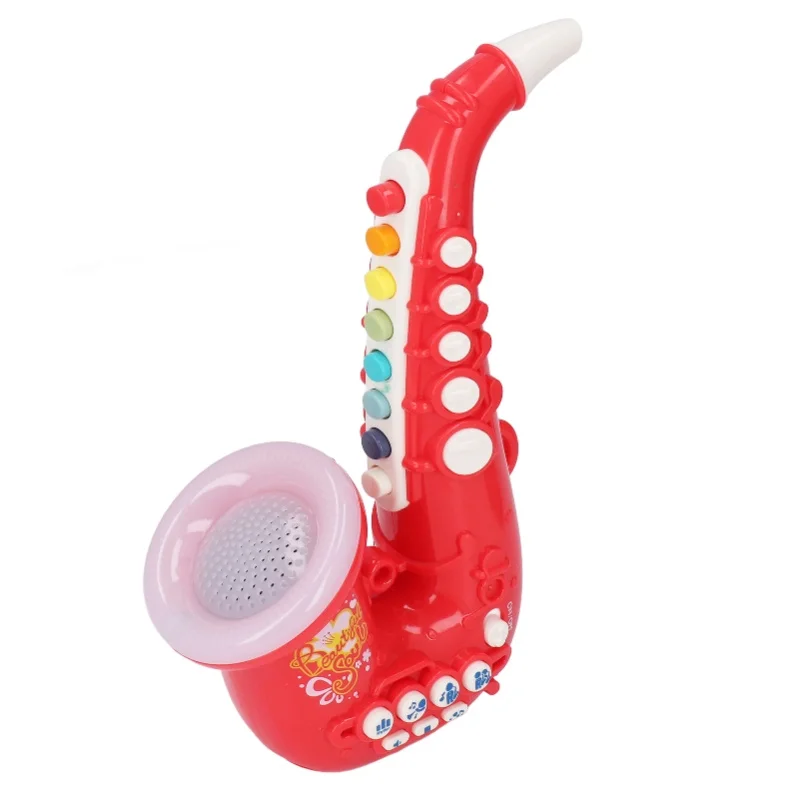 لعبة الساكسفون للأطفال للأولاد والبنات لعبة موسيقية جميلة قابلة للتعديل هدية عيد ميلاد للحفلات باللون الأحمر #2