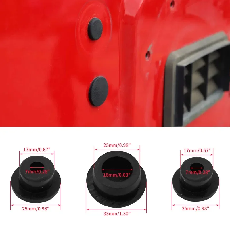 3PCS Car Rear Tailgate Rubber Plugs For JEEP Wrangler JK 2007-2017 Exterior Modification Parts Removable Spare Tire Hole Plugs