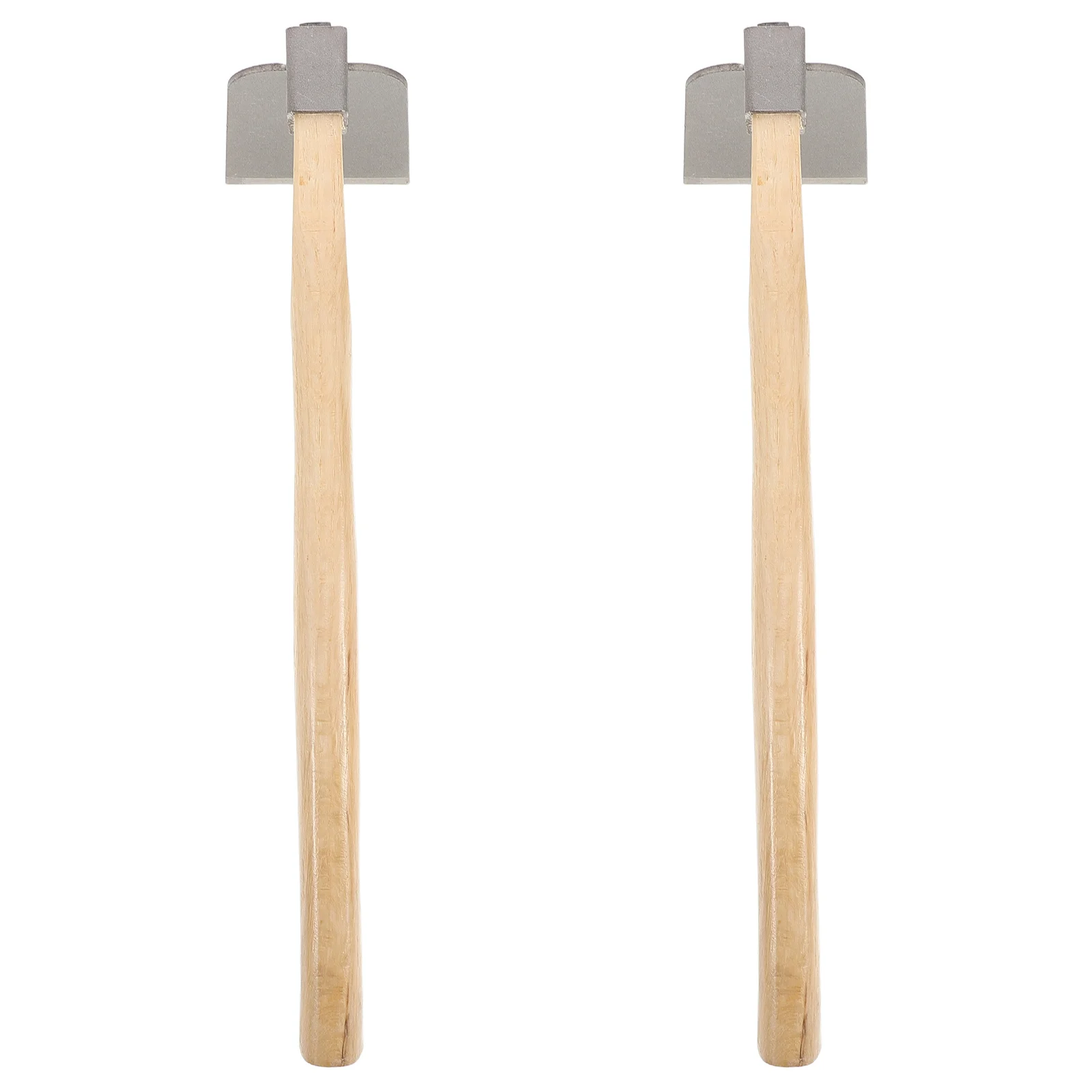

2Pcs Small Garden Hand Hoes Wooden Handle Steel Head Multi Functional Weeding Planting Soil Loosening Gardening Tool