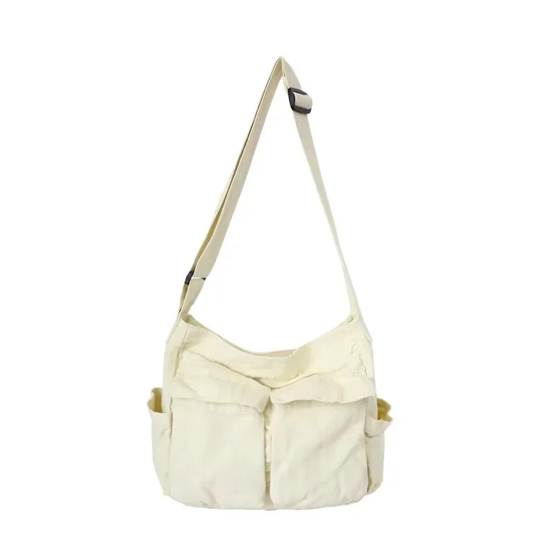 NONE Frauen Schule Messenger Taschen Für Frauen Schulter Damen Designer Handtasche Feste Große Kapazität Casual Leinwand Schulter Weibliche Taschen 5