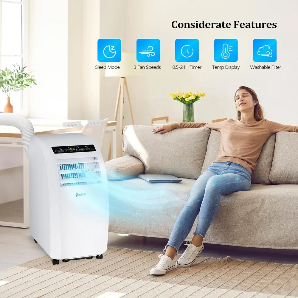 WiFi supports 12000 BTU three in one portable air conditioner, cooler,dehumidifier,fan, and powerful room mobile air conditioner