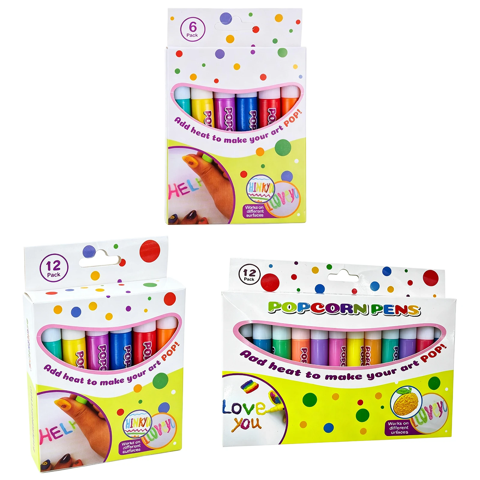 3D Bubble Pen Acrylic Paint Markers Pen Popcorns Drawing Pens Magic Puffy Effect Drawing Pens Drawing Tool Natural- Brush Tip ﻿