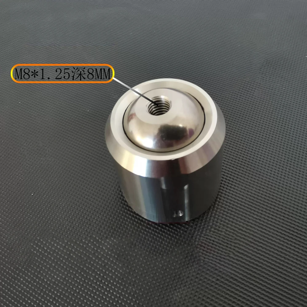 Universal Stainless Steel Friction Ball Joint Mount, Adjustable Torque 1–50 kgf·cm, M8 Top Thread & 4×M4 Base, 40mm Diameter