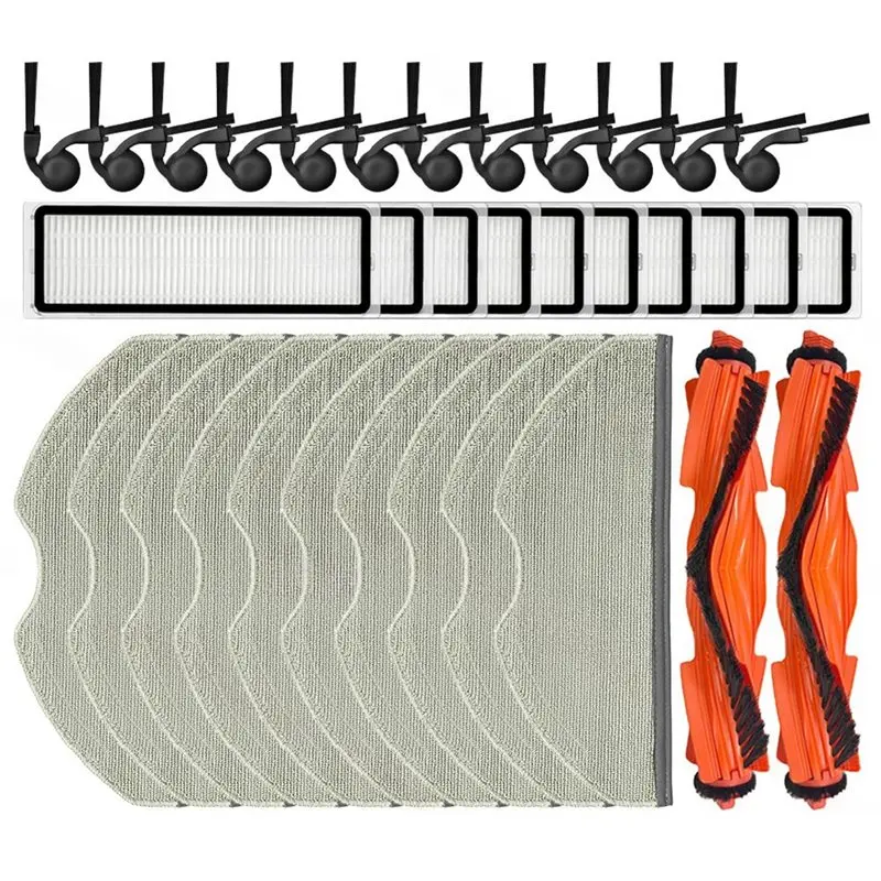 

ABLD For Robot Vacuum S40/OV81 Accessories Replacement Parts Main Side Brush Hepa Filter Mop Cloth