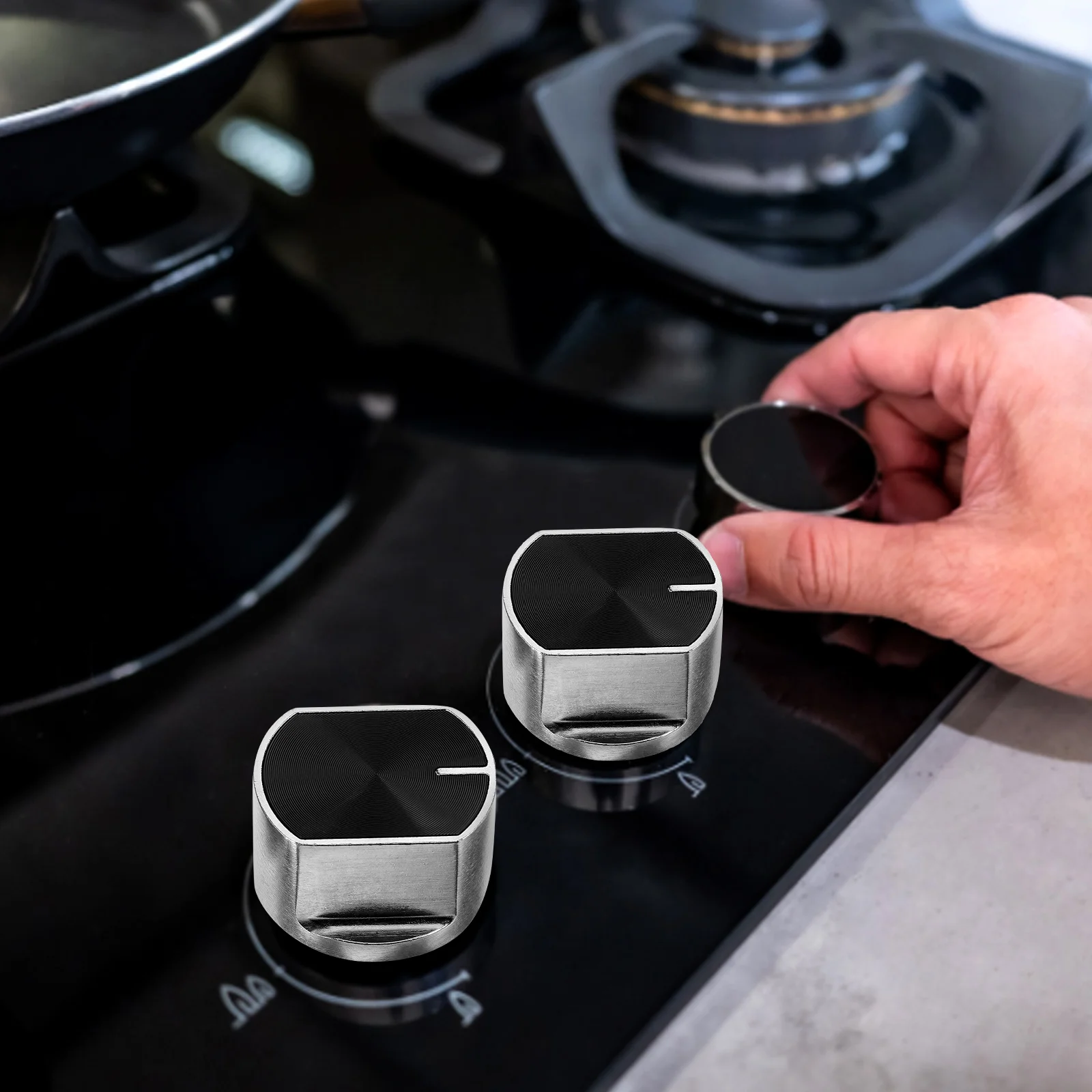 

2pcs Gas Stove Knobs Zinc Alloy Burner Control Replacements Lightweight Small Size For Home Restaurant
