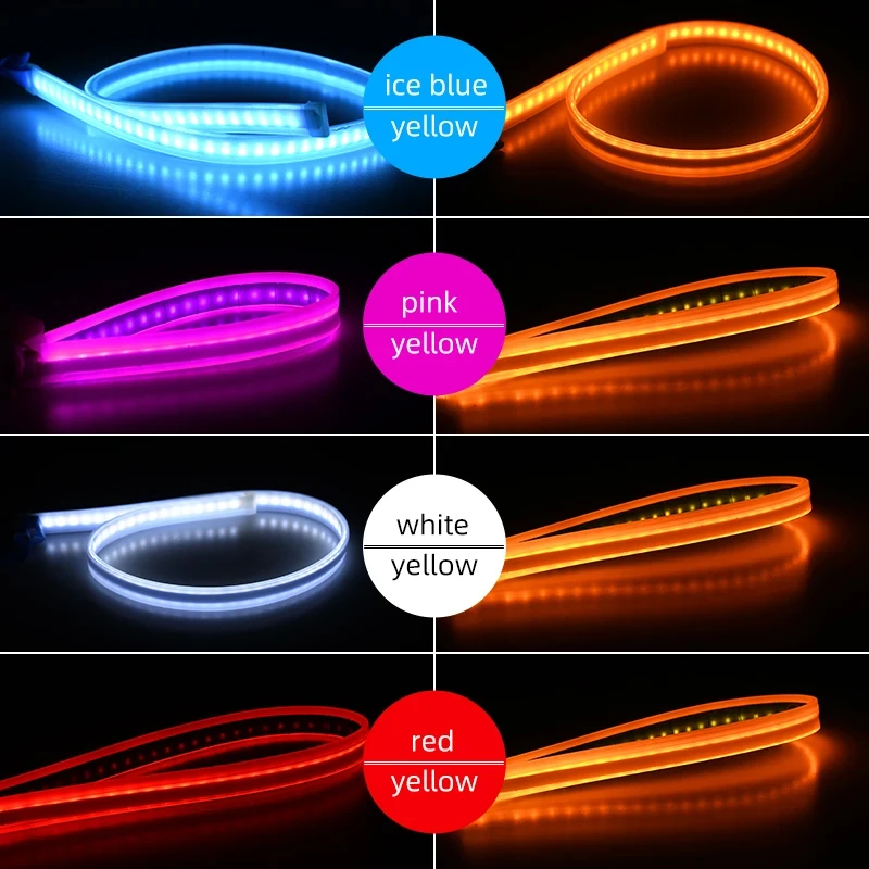 24V Truck Daytime Running Lights LED Turn Signal Light Flowing Yellow Light Start Dynamic Scan DRL Waterproof Truck Headlight view 3
