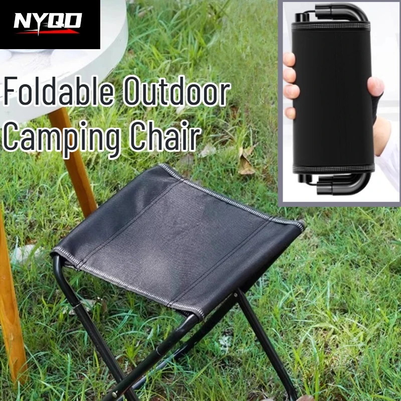 Portable Carbon‑Steel Folding Stool Compact Camping Fishing Chair Lightweight Foldable Travel Seat for Outdoor Use
