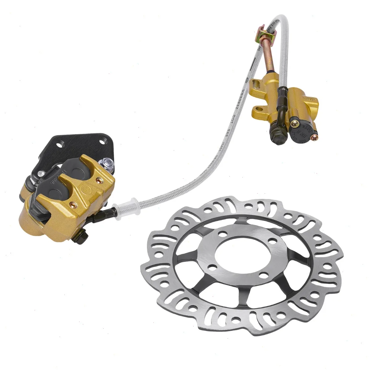 Dirt Bike Bremspumpe, 125ccm Hydraulisches Bremsensystem mit Bremsscheibe, Motorrad-Bremssystem für Offroad, ATV, Go-Kart