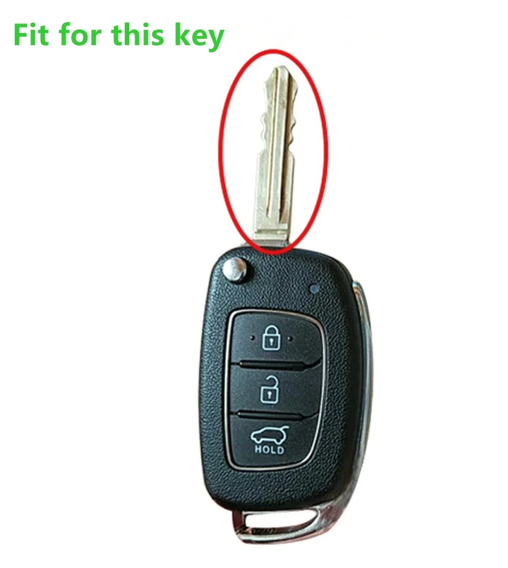 Auto-Zubehör Schlüsselhülle für Hyundai Creta I20 Tucson Elantra Santa Fe 2016 2017 2018 Klappschlüssel-Schutz – Detail 1