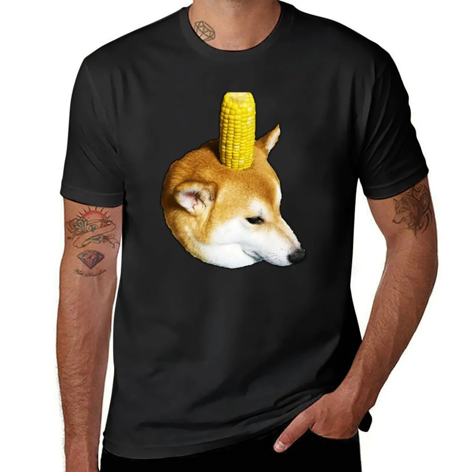 corn shibe doggo T-Shirt quick-drying korean fashion cute tops Men's cotton t-shirt
