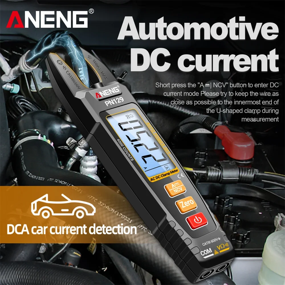 

Цифровой клещевой мультиметр ANENG PN129: измерение напряжения AC/DC, 4000 показаний, измерение емкости, NCV, Ом, тестирование напряжения и тока, инструменты для тестирования