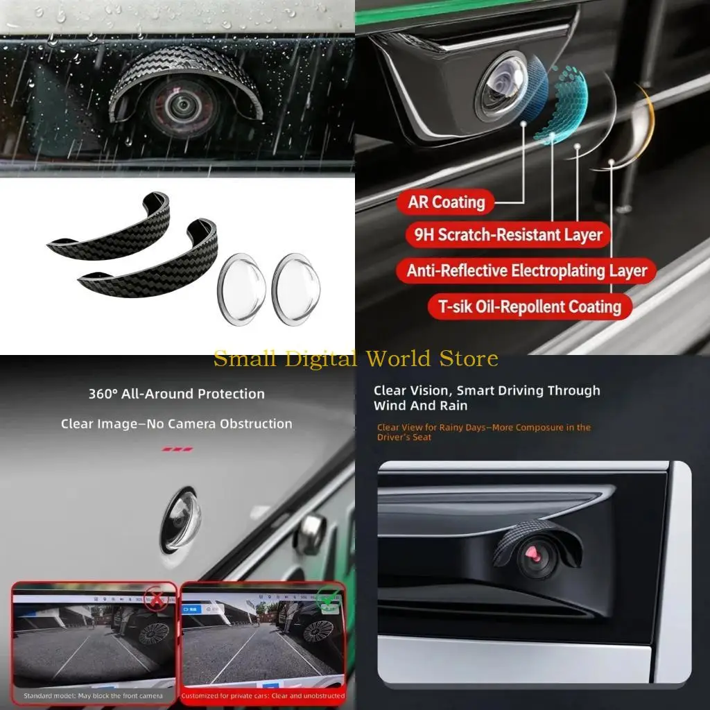 77UB Clear Round Vehicle Camera Lens Covers with Curved Patterned Rain Hood, PVC and Acrylic Construction,Durability