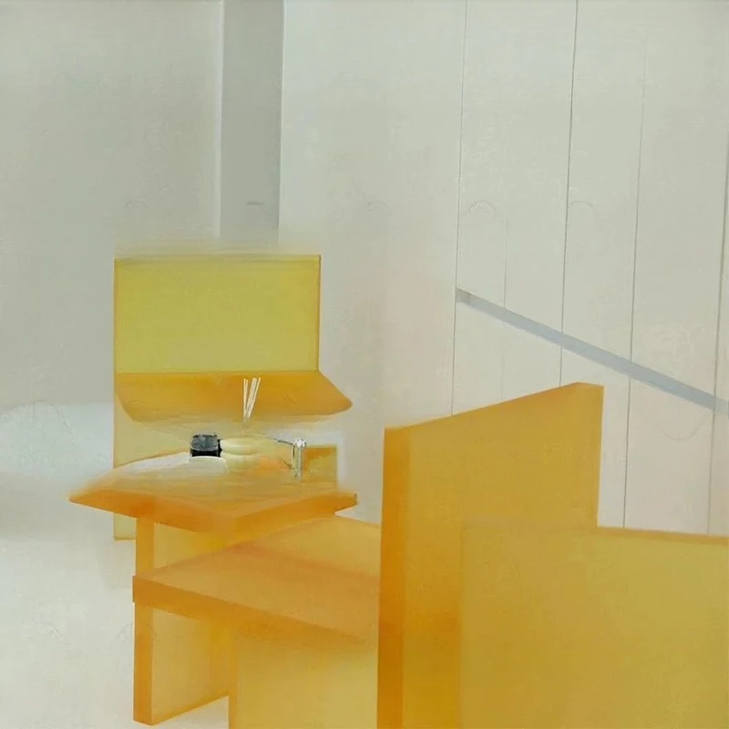Light luxury acrylic matte yellow chair bedroom Internet celebrity makeup chair Nordic leisure chair personalized single sofa