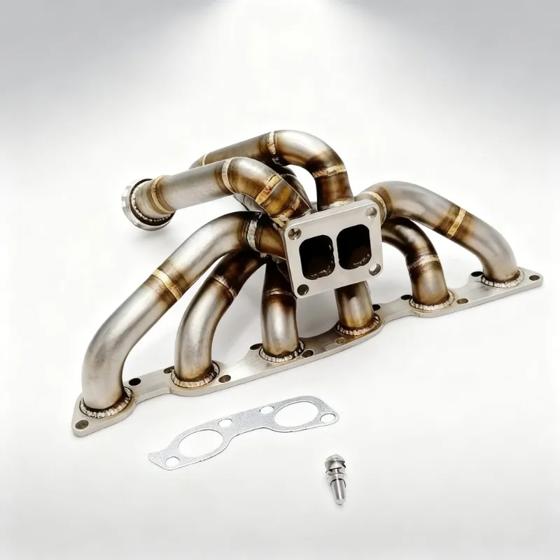 NEW  3mm 304 Stainless Steel T4 Twin Scroll Top Mount Turbo Exhaust Manifold 100% TIG Welded for Nissan RB26
