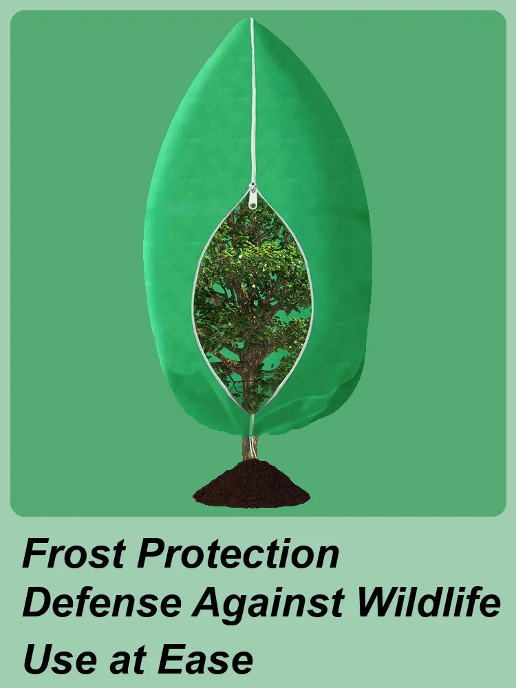 

Plant Covers Freeze Protection Winter Tree Frost Blankets Jacket With Zipper Drawstring Cold Weather Cover For Tree Fruit