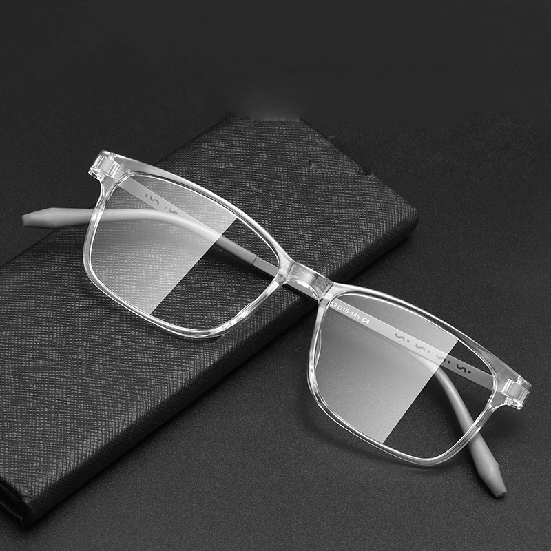 EOOUOOE TR90 Soft Plastic Eyeglasses Women Men Glasses Frame Myopia Hyperopia Prescription Recipe Lenses Oculos Transparent