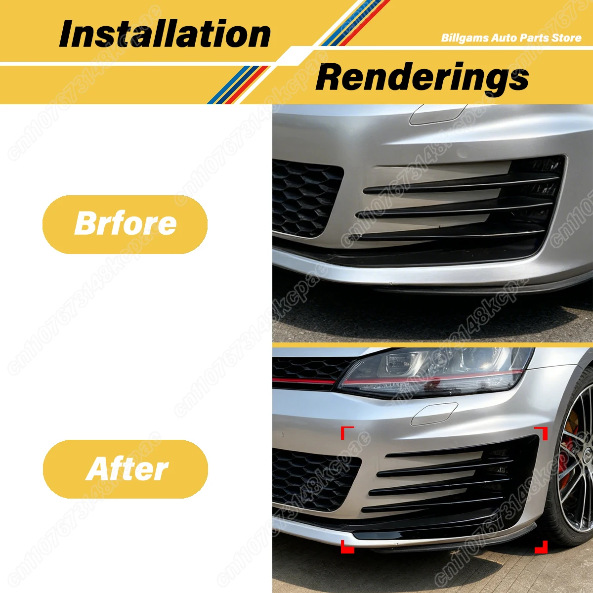 For VW Volkswagen Golf 7 Mk7 GTI 2013 2014 2015 2016 2017 Automobile Front Fog Lamp Strip Side Wind Knife Deocration Body Kit