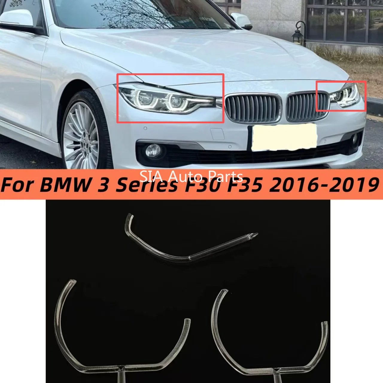 

NEW For BMW 3 Series F30 F35 2016-2019 Headlight DRL Acrylic tube Light Bar Tube Light Guide Tube Light Strip Angel Eye
