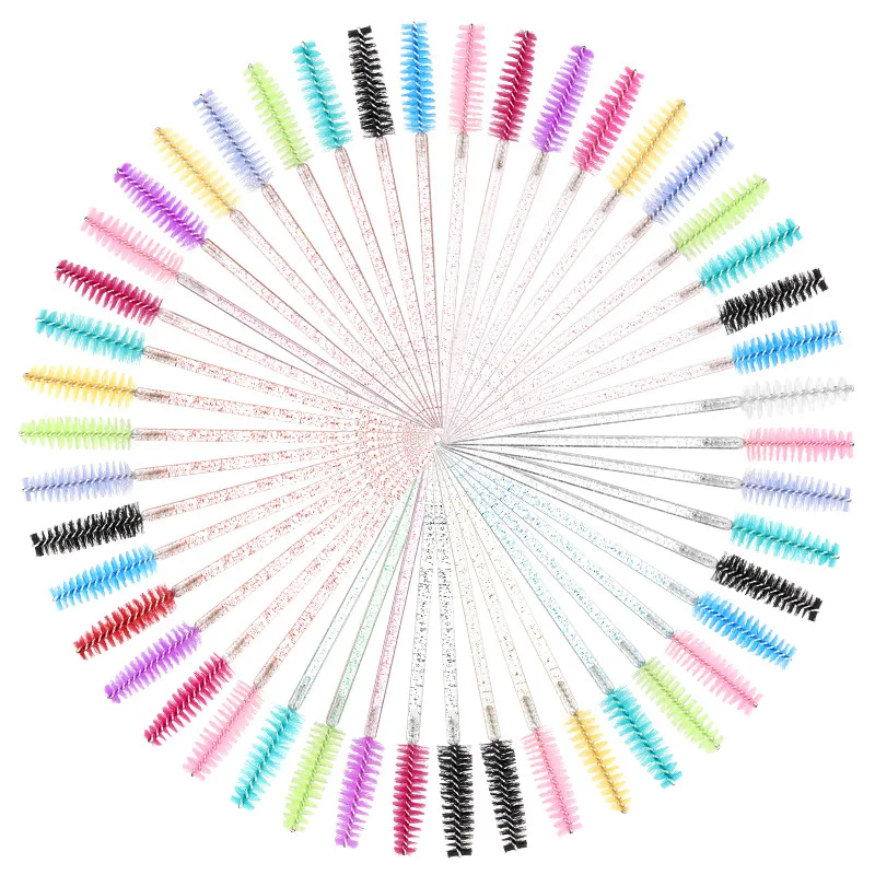 100PCS/200PCS Disposable Lash Brush, Crystal Barrel Eyelash Comb, Eyebrow Brush for Extensions