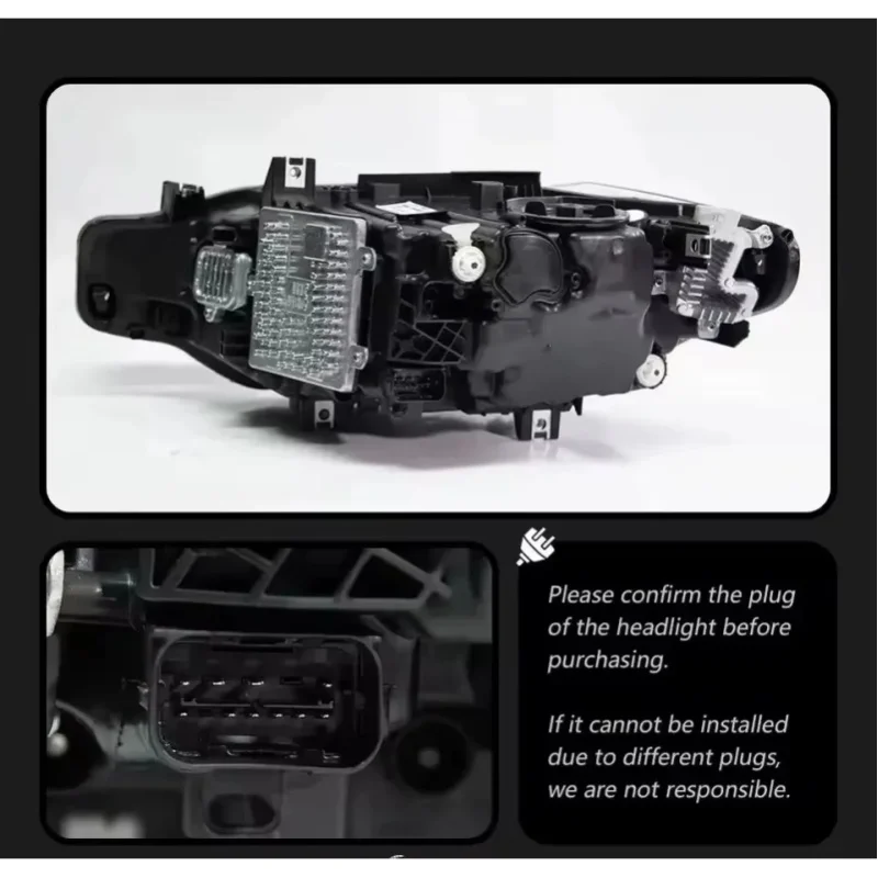2 Stück LED-Frontscheinwerfer für BMW 3er Serie F30 F35 2013-2019 Doppelstrahl-Projektor DRL Blinker Direktmontage