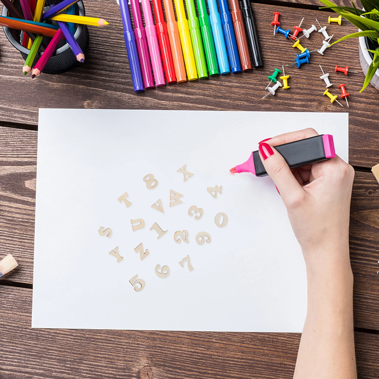 

200pcs Wooden Letters Numbers Natural Unfinished Cutouts For Diy Crafts Wall Decor Home School Learning Projects Handicraft